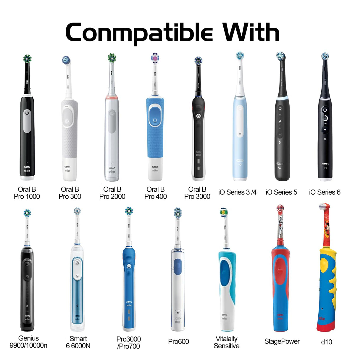 Charger for Oral B Electric Toothbrush IO Series 4 3 5 6, Replacement 3757 Power Cord Cable, Waterproof Inductive Base