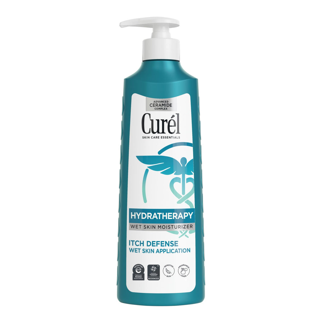 Buy now Curel Hydra Therapy, Itch Defense Moisturizer, Wet Skin Lotion, with Advanced Ceramide Complex, Vitamin E, & Oatmeal Extract, Helps to Repair Moisture Barrier, 12 Oz at indiglob india