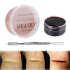 Buy now MEICOLY 3pcs SFX Special Effects Makeup Kit - Fake Nose Putty, Scar Wax, Fake Blood Scab Gel, Dark at indiglob india