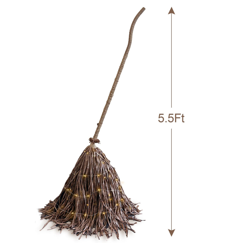 Halloween Decorations - 5.5 Ft Giant Light-Up Witches Broom