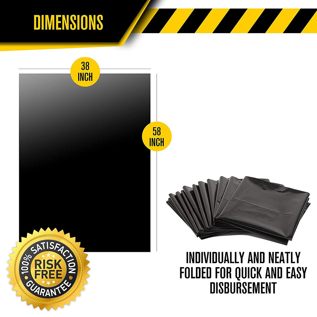 Ultrasac 55-60 Gallon Heavy Duty Black Drum Liners - 50 Bags w. Ties, 2 Mil