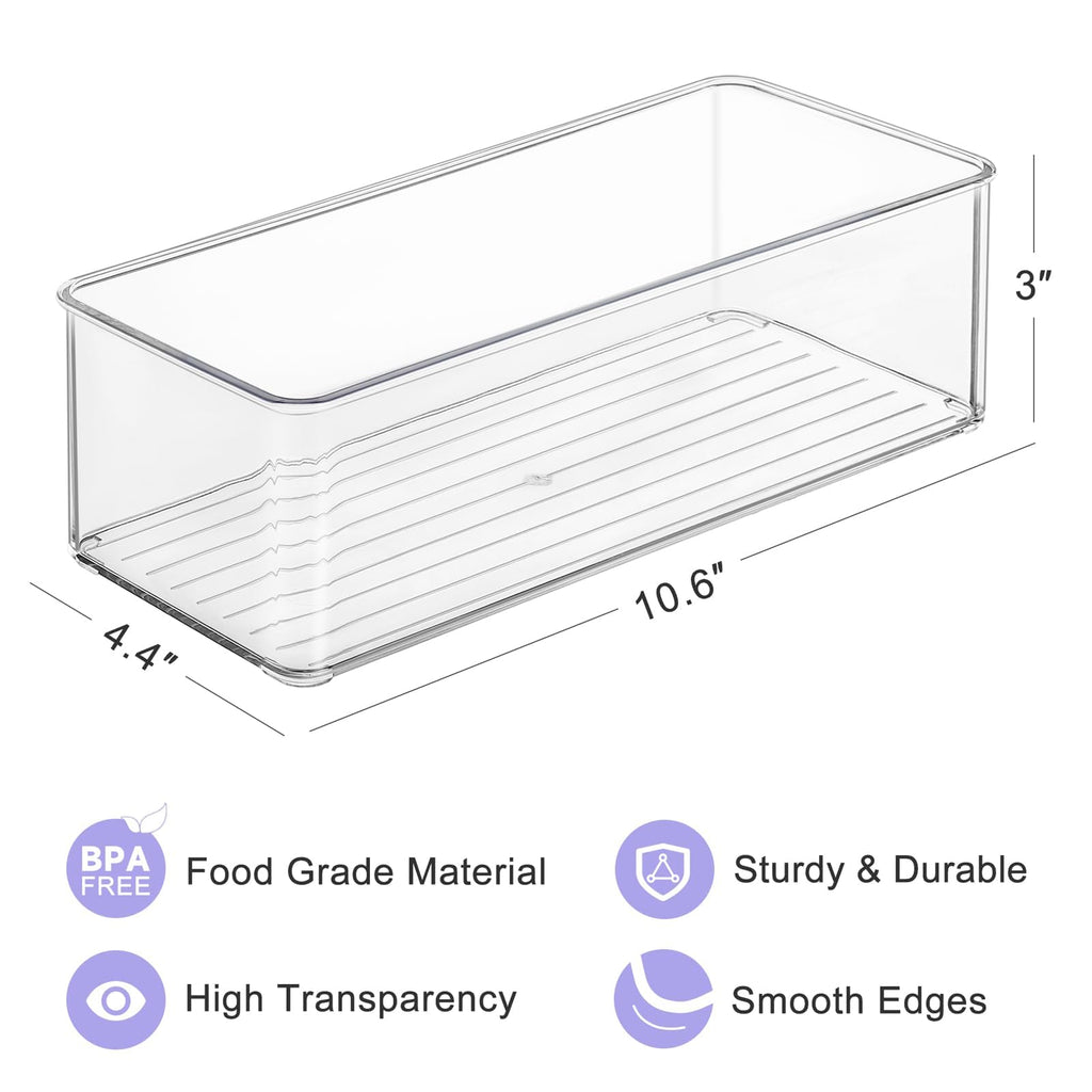 Hudgan 4 Pack Breastmilk Storage Containers,Fridge Freezer Organizer Bins