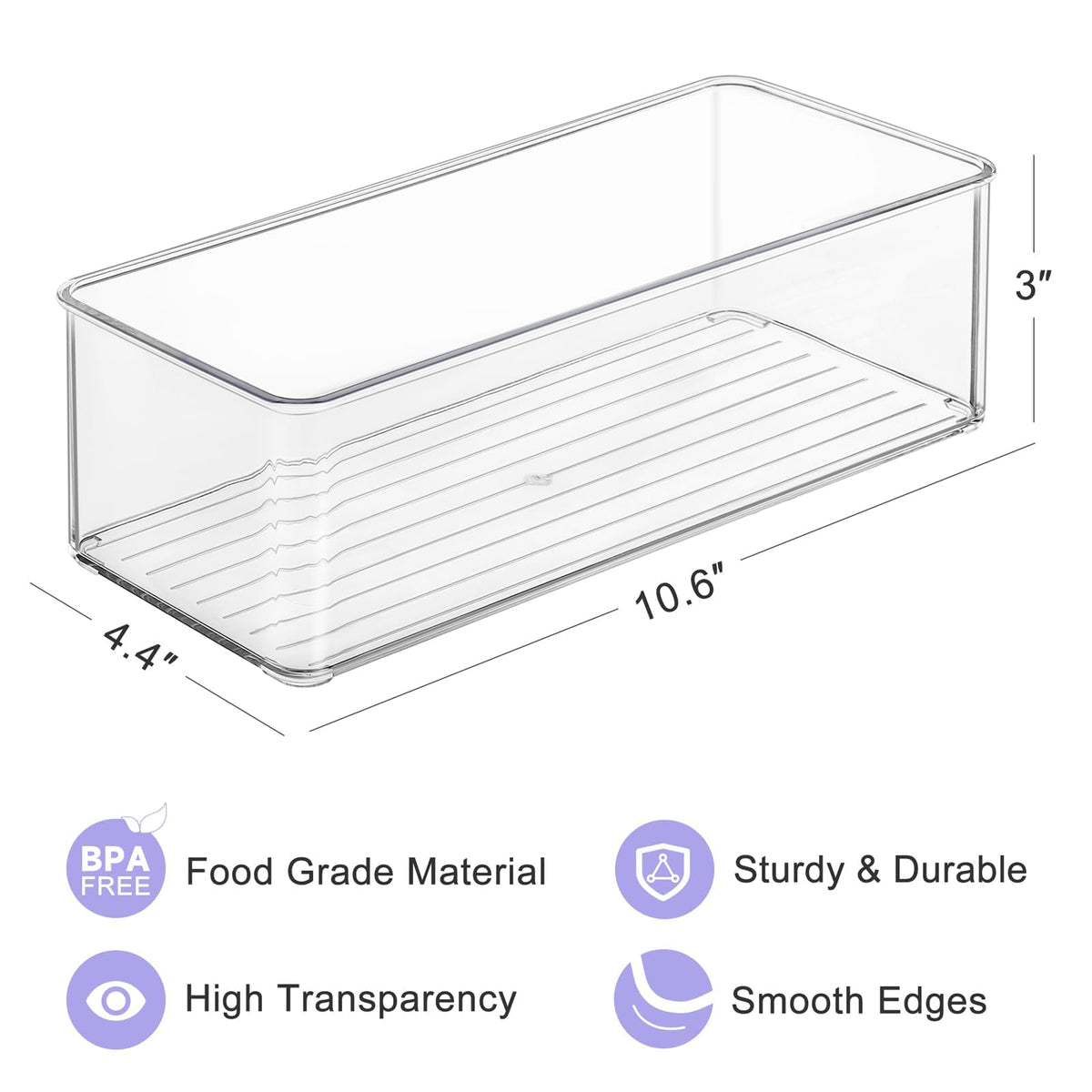Hudgan 4 Pack Breastmilk Storage Containers,Fridge Freezer Organizer Bins
