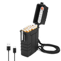Buy now SOMGEM Cigarette Case with USB Rechargeable Electric Lighter for Whole Package Cigarettes 20pcs, Waterproof Cigarette Holder for Outdoor Camping Hiking at indiglob india
