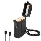 Buy now SOMGEM Cigarette Case with USB Rechargeable Electric Lighter for Whole Package Cigarettes 20pcs, Waterproof Cigarette Holder for Outdoor Camping Hiking at indiglob india