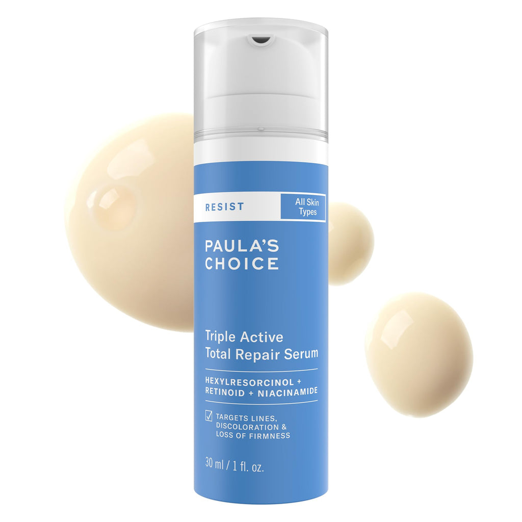 Buy now Paulaâ€™s Choice RESIST Triple Active Total Repair Serum, 3-in-1 Serum for Wrinkles, Dark Spots & Loss of Firmness with Niacinamide & Retinoid, Fragrance-Free, 1 Fl Oz at indiglob india