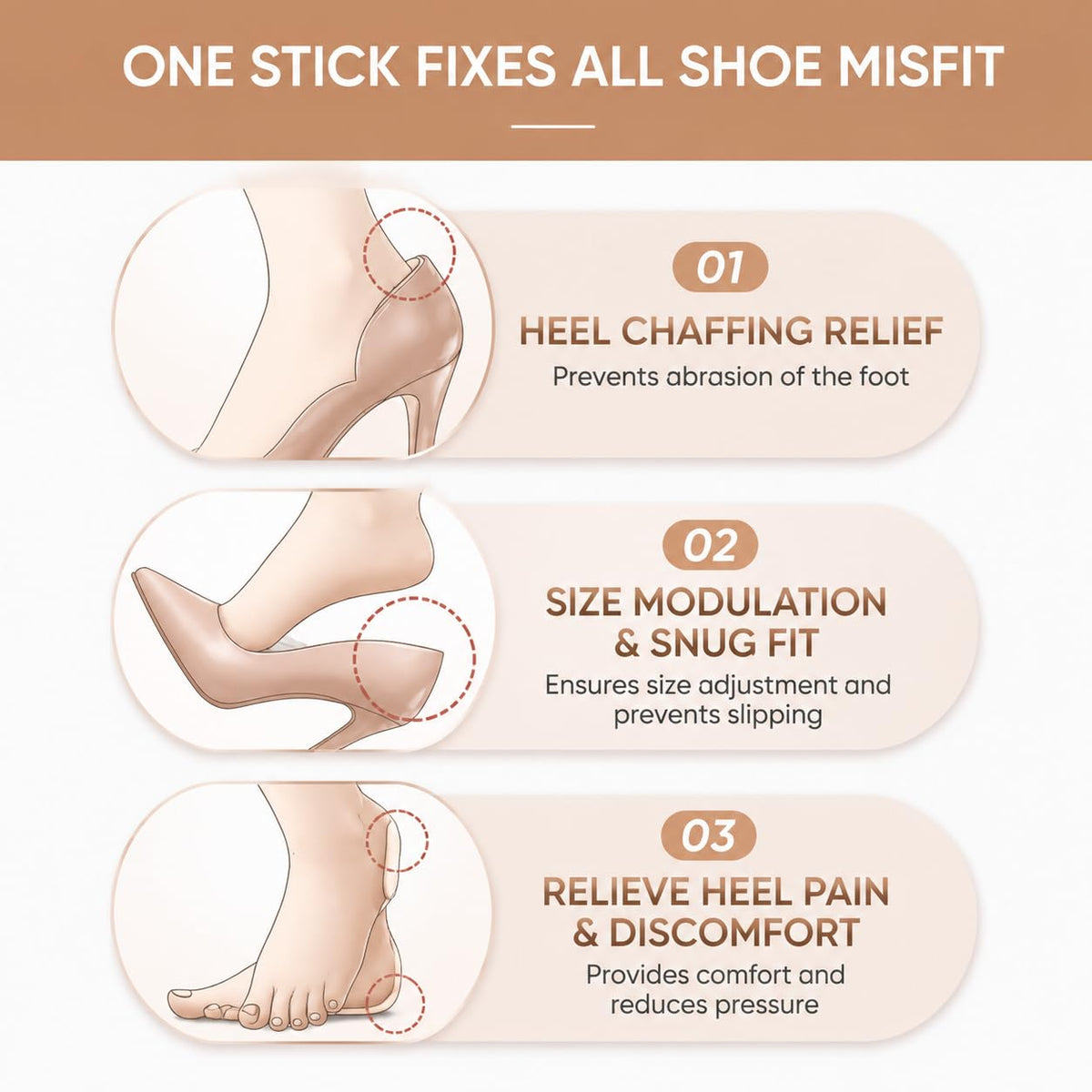Heel Grips for Shoes Too Big, 7 Pairs Heel Pads Inserts for Women’s Shoes, T-Shape Heel Cushion Liners, Thin Heel Protectors and Ball of Foot Cushions for High Heels Flats