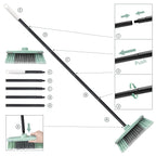 Indoor Broom Soft Bristle Brooms - Brooms for Sweeping Indoor Pet Hair, House Broom for Cleaning Hardwood, Tile, and Decking Surfaces Across.（Green）