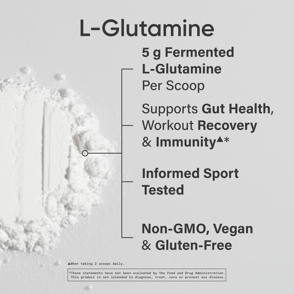 Sports Research® L-Glutamine Powder 5g, Unflavored (10.58oz) | Fermented L-Glutamine | Workout Recovery & Gut Health Support | Informed Sport, Vegan, Gluten-Free - 60 Servings
