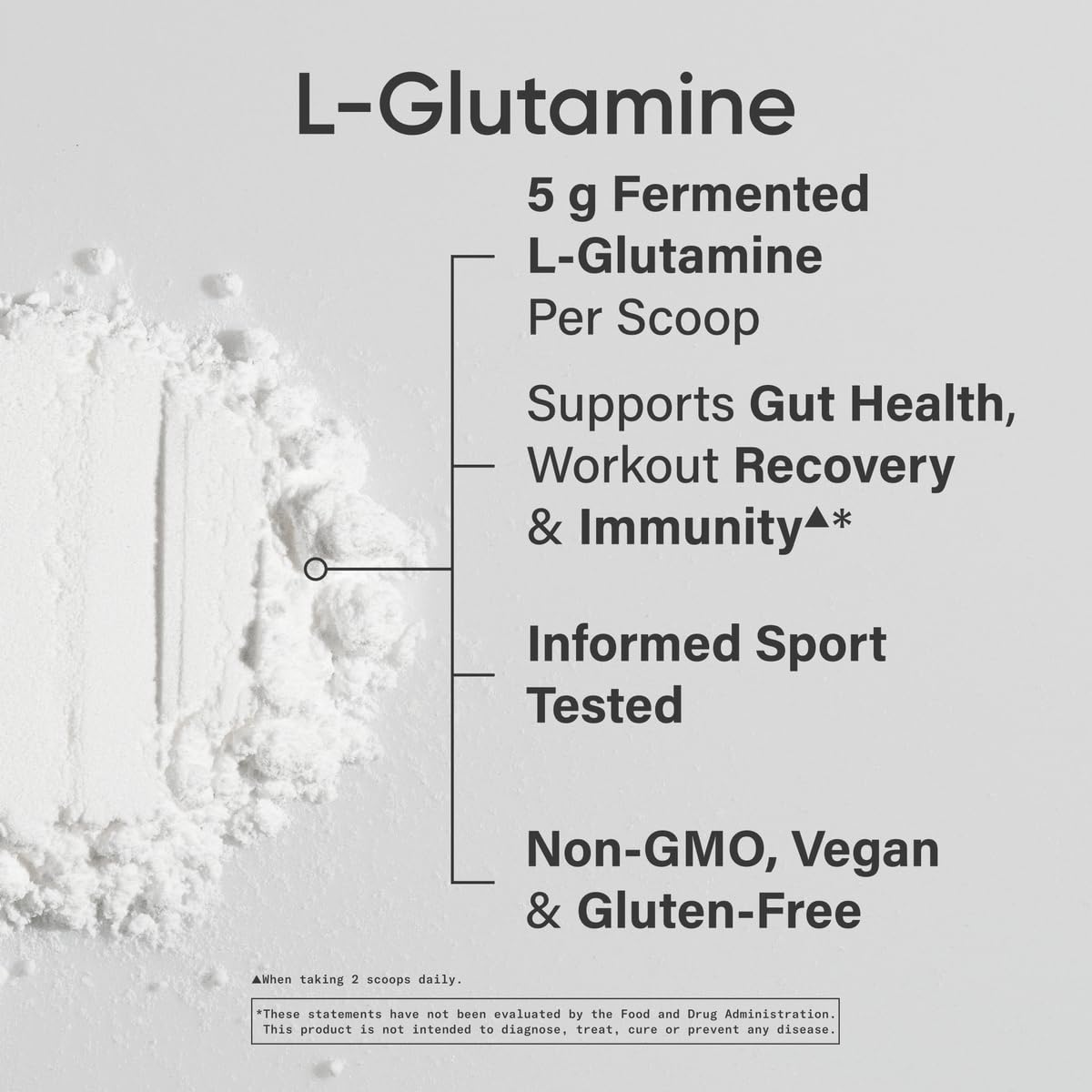 Sports Research® L-Glutamine Powder 5g, Unflavored (10.58oz) | Fermented L-Glutamine | Workout Recovery & Gut Health Support | Informed Sport, Vegan, Gluten-Free - 60 Servings
