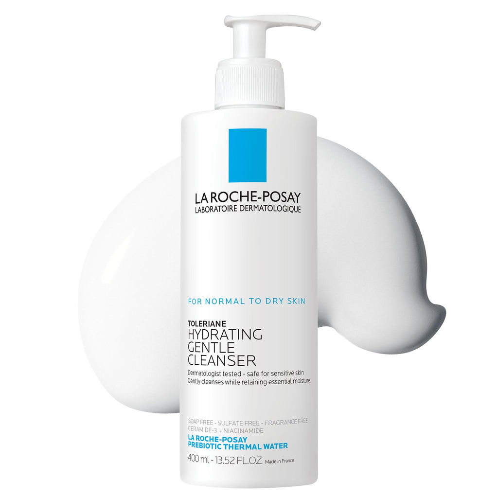 La Roche-Posay Toleriane Hydrating Gentle Facial Cleanser, 13.52oz | Face cleanser with niacinamide & ceramides, safe for sensitive skin. Daily face wash for normal to dry skin, fragrance free.