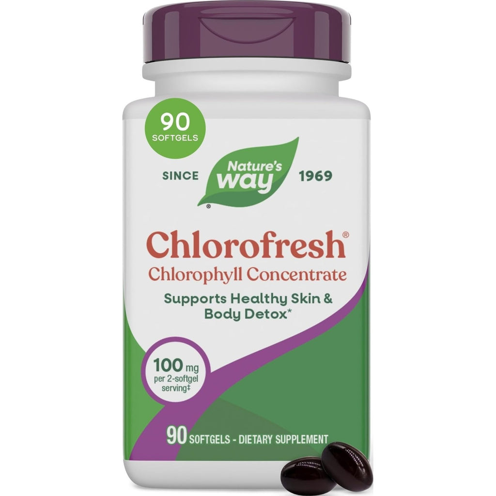 Nature's Way Chlorofresh Chlorophyll Concentrate Softgels, 90 ct | Chlorophyllin Copper Complex, Internal Deodorant Supplement, Supports Healthy Skin & Detox Pathways*, 45 Day Supply