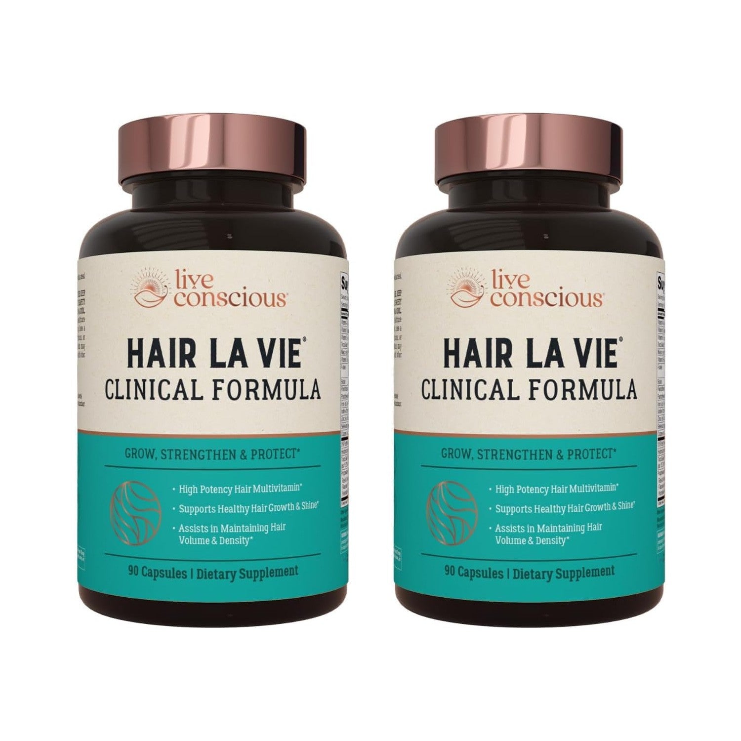 Hair La Vie Live Conscious Clinical Formula Hair Growth Vitamins for Women and Men w/Biotin, Collagen & Saw Palmetto (Pack of 1)