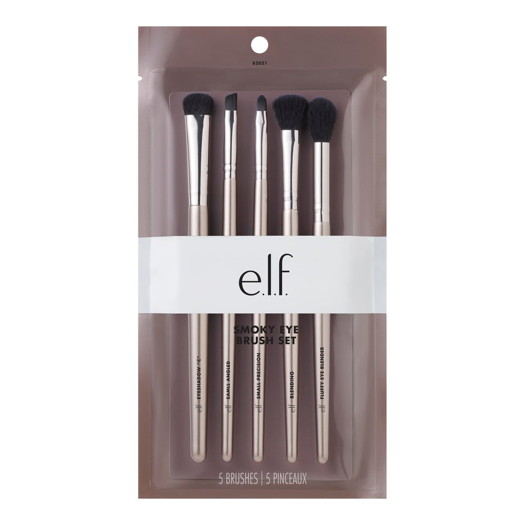 Buy now e.l.f. Smoky Eye Brush Kit, 5-Piece Makeup Brush Kit For Creating A Smoky Eye Look, Apply & Blend Eyeshadow, Vegan & Cruelty-Free at indiglob india