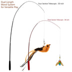 miwoowim Interactive Cat Wand Toy Set, 2 Telescopic Rods & 11 Attachments