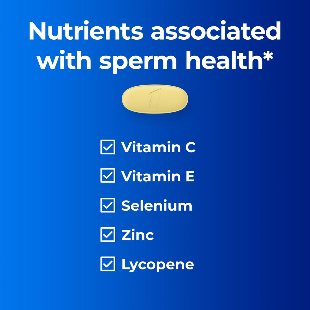 One A Day Men's Pre-Conception Health Multivitamin to Support Sperm Health, Supplement for Men with Vitamin C, Vitamin E, Selenium, Zinc, and Lycopene, 30 Count