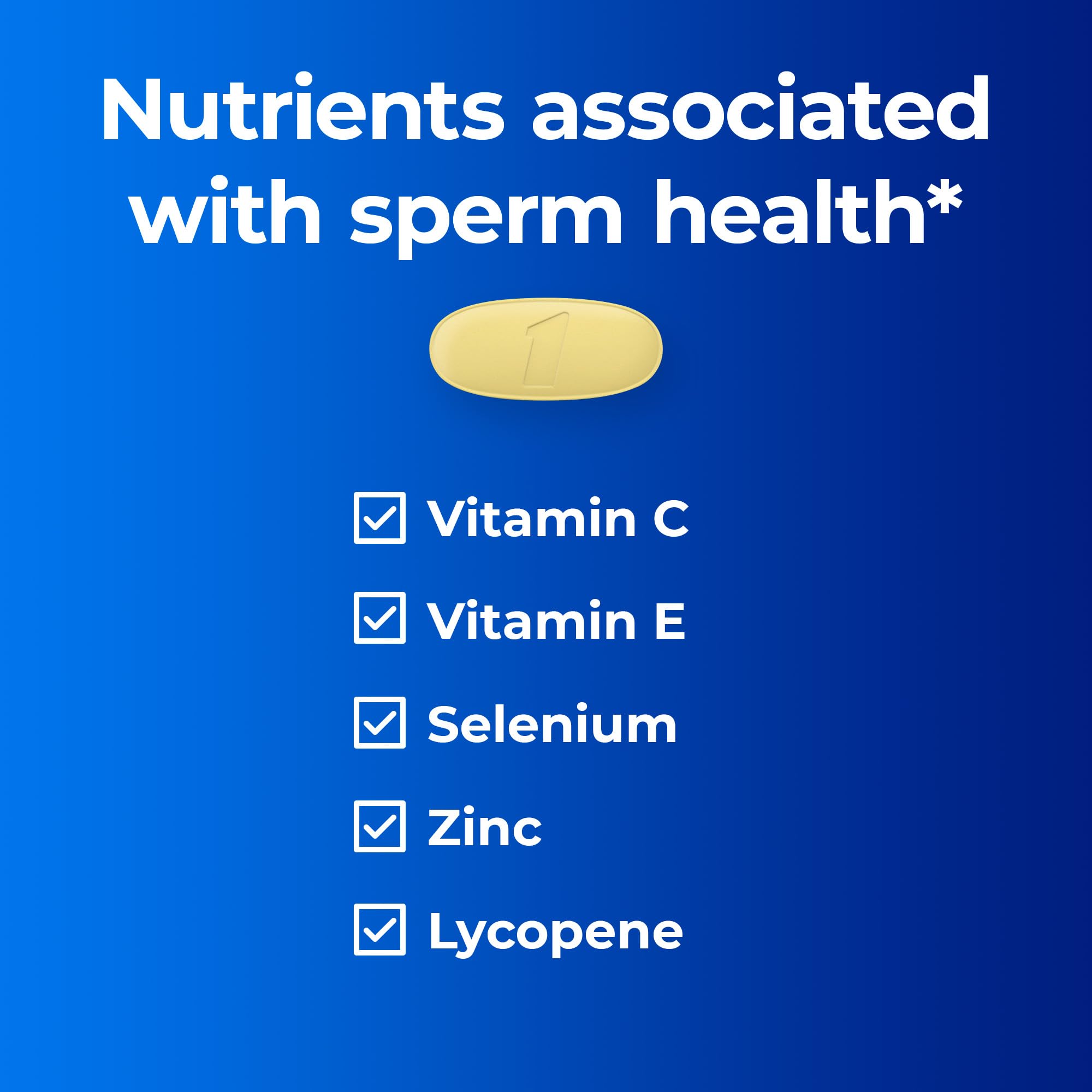 One A Day Men's Pre-Conception Health Multivitamin to Support Sperm Health, Supplement for Men with Vitamin C, Vitamin E, Selenium, Zinc, and Lycopene, 30 Count