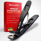 Toenail Clippers for Thick Toenails – KLIPP 15 mm Wide Jaw Thick Fingernail and Toenail Cutter with Curved Stainless-Steel Blades for Seniors (Eagle Beak)