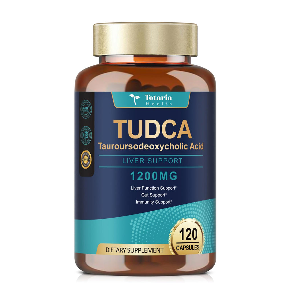 Totaria TUDCA Bile Salts 1200mg (Tauroursodeoxycholic Acid), 120 Capsules, Ultra Strength Pure TUDCA Liver Supplements, Liver and Gallbladder Cleanse & Repair, Vegan