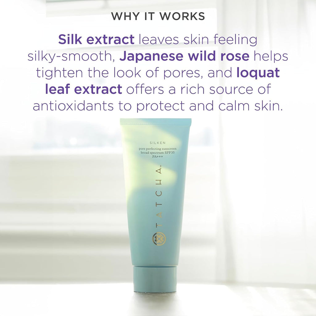 Buy now Tatcha Silken Pore Perfecting Sunscreen SPF 35 | Lightweight Sunscreen with Matte Finish and UVA/UVB Protection, 60 ml | 2 oz at indiglob india