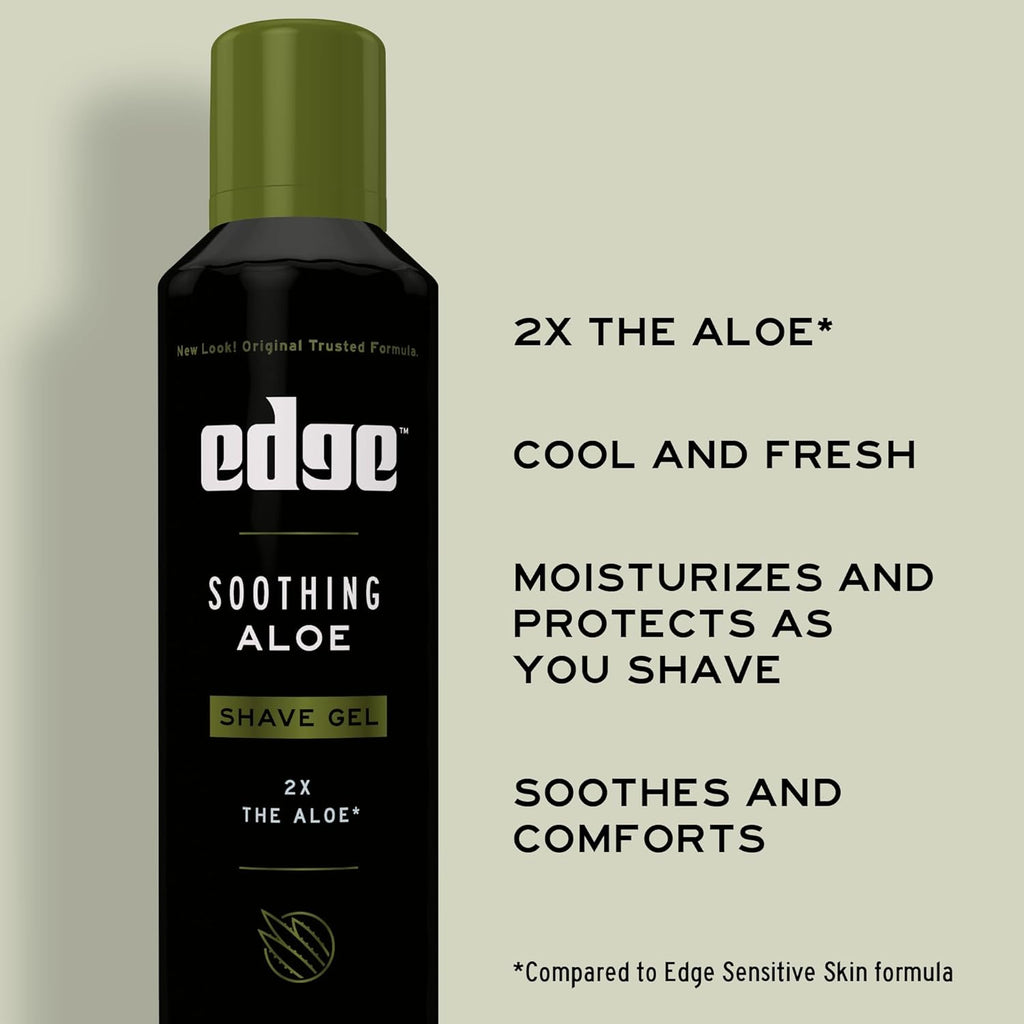 Buy now Edge Shaving Gel for Men, Soothing Aloe with Twice The Aloe, (6 Pack) - Shave Gel For Men That Moisturizes, Protects and Soothes To Help Reduce Skin Irritation at indiglob india