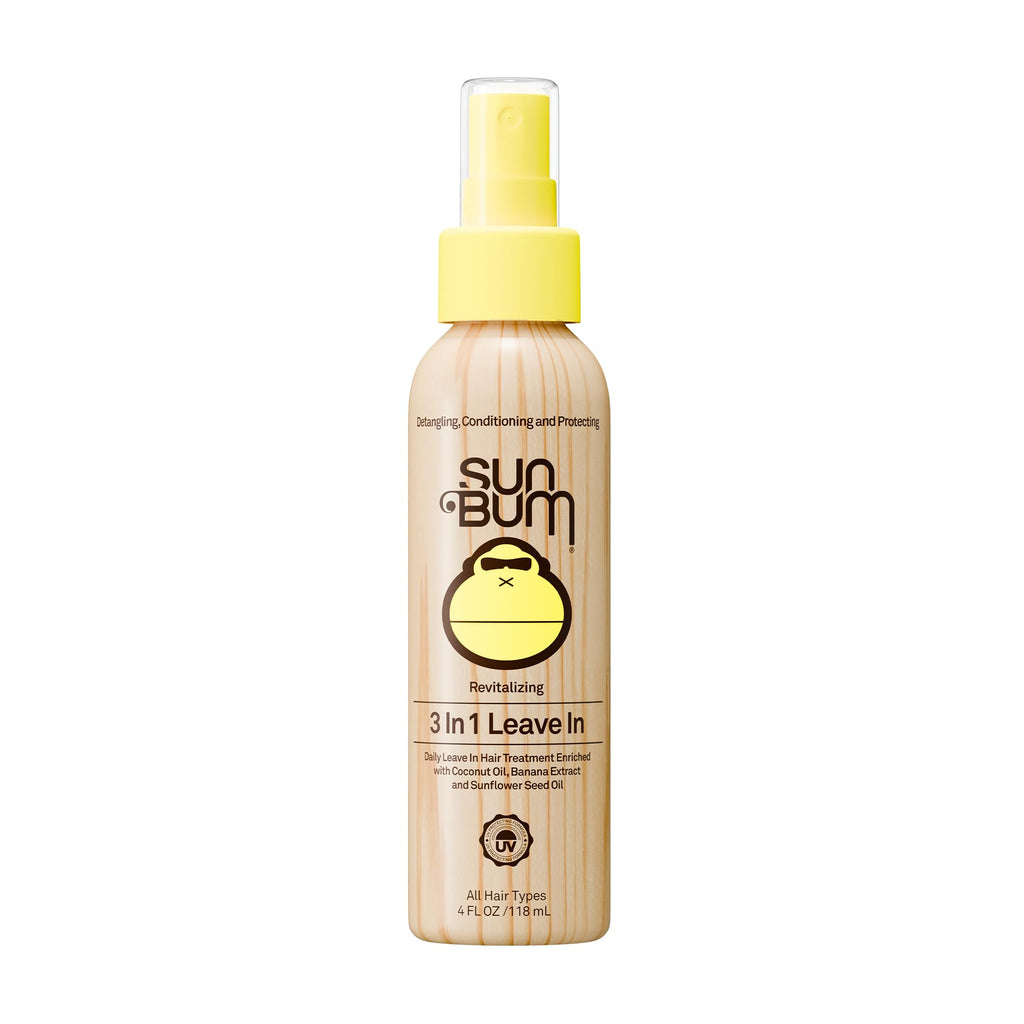 Sun Bum Revitalizing Leave In Conditioner Detangler Spray - 1.5 oz (3-Pack) | Anti Frizz, Color Friendly, UV Protecting, Enriched with Coconut Oil and Banana, Vegan, Travel Friendly