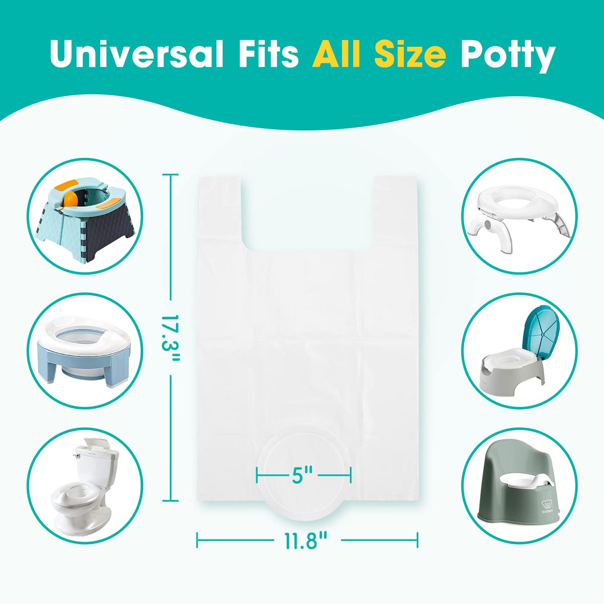 [90 Counts] Disposable Potty Liners Compatible with OXO Tot 2-in-1 Go Potty