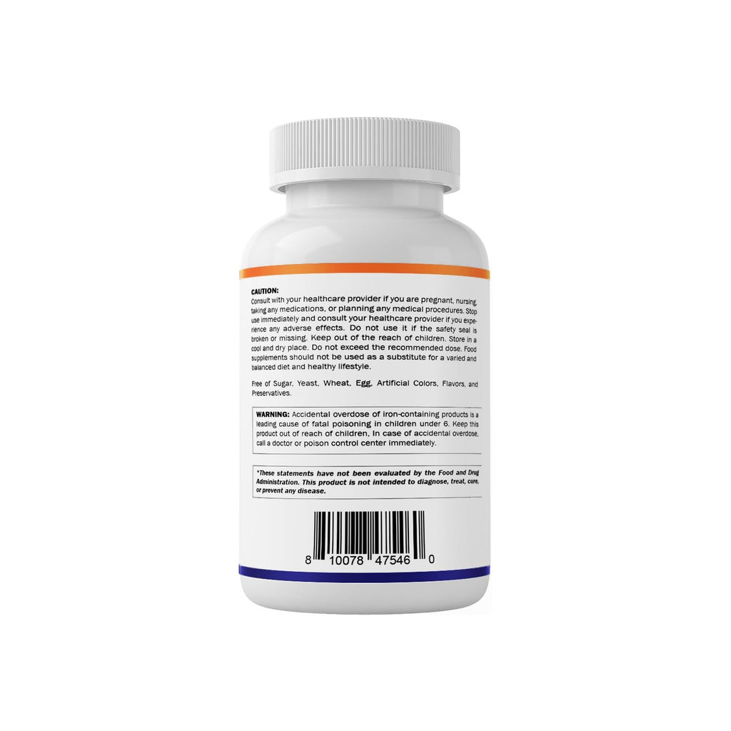 Vitamatic Ferrous Gluconate 324 mg + Vitamin C 100 mg - No Artificial Color Additives - Gentle on Stomach - 250 Tablets - Made in USA
