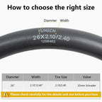 2-PCS 26" Heavy Duty Bike Tubes 26X2.10/2.40 AV32mm Schrader Valve (52/62-559) Bicycle Tubes Compatible with 26 X 2.10 26 X 2.125 26X2.20 26X2.25 26X2.30 26x2.35 26X2.40 Bike Bicycle Tire Tubes