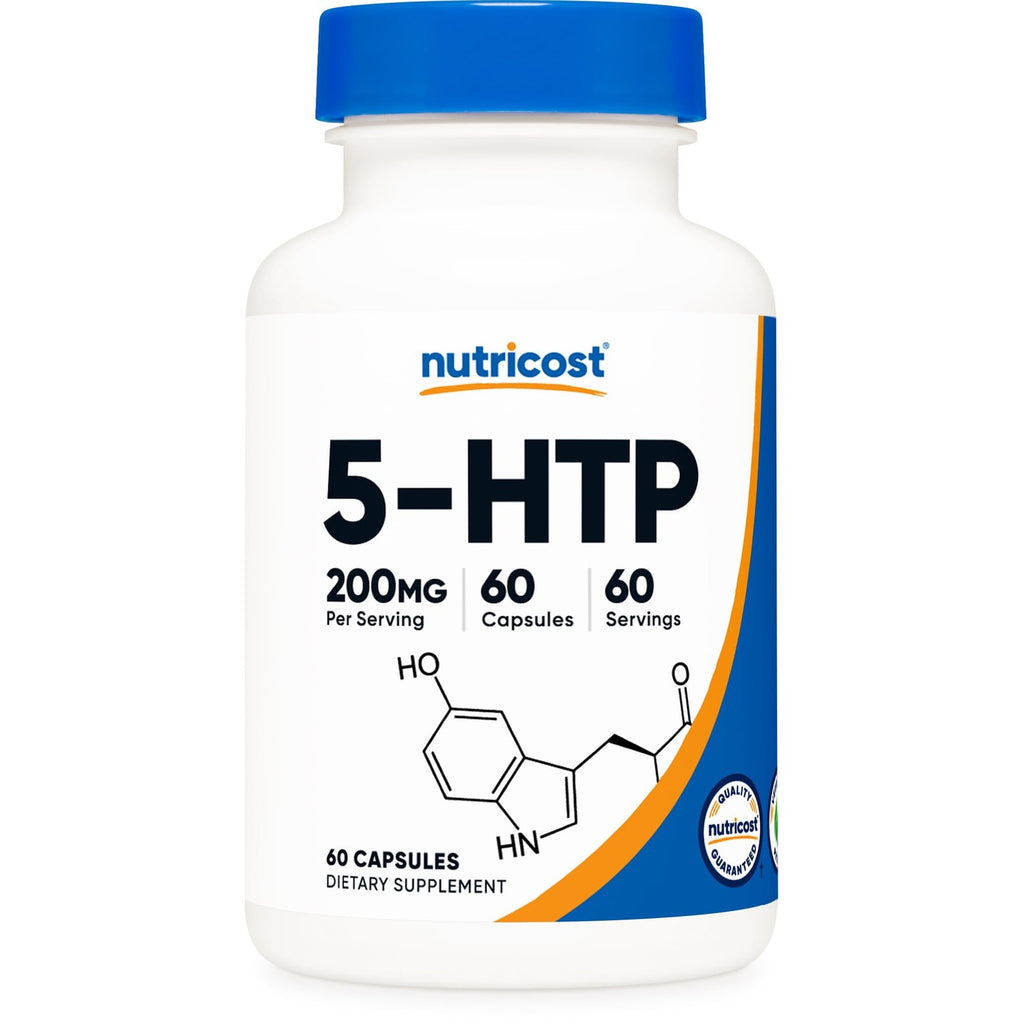 Nutricost 5-HTP 200mg, 120 Vegetarian Capsules (5-Hydroxytryptophan) | GMO-Free and Gluten Free