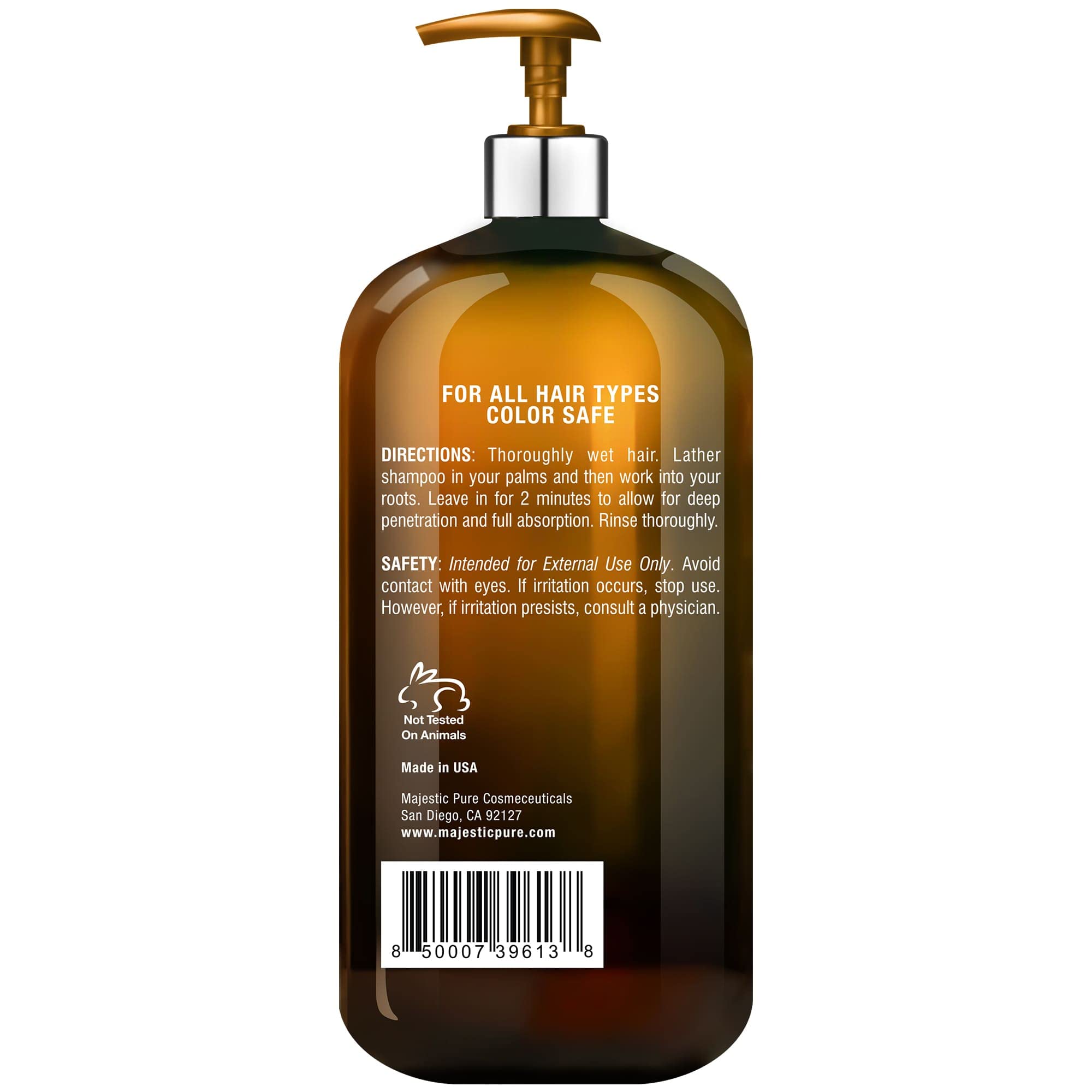 Majestic Pure Apple Cider Vinegar Shampoo, Sulfate Free - 16 Fl Oz | Ideal for daily hair cleansing, scalp care, frizz control, and maintaining soft, healthy-looking hair
