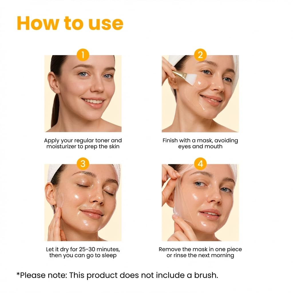 QUIA Turmeric + Kojic Acid Overnight Wrapping Mask – Hydration Mask for Glowing Skin – Evens Tone, Soothes Redness and Improves Skin Texture – Korean Skincare 75ML