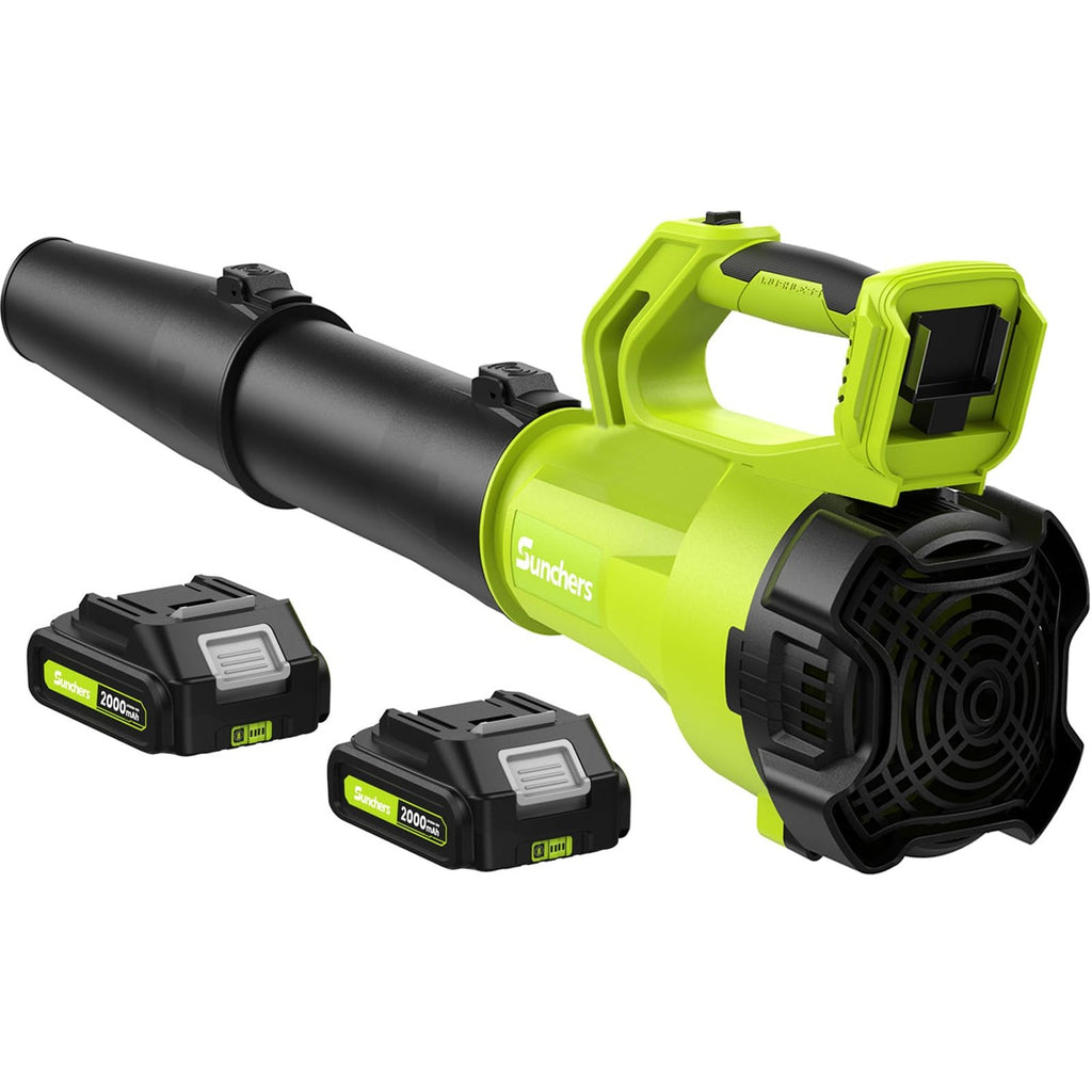 Leaf Blower Cordless with 2 Battery and Charger, Electric Powerful Blower