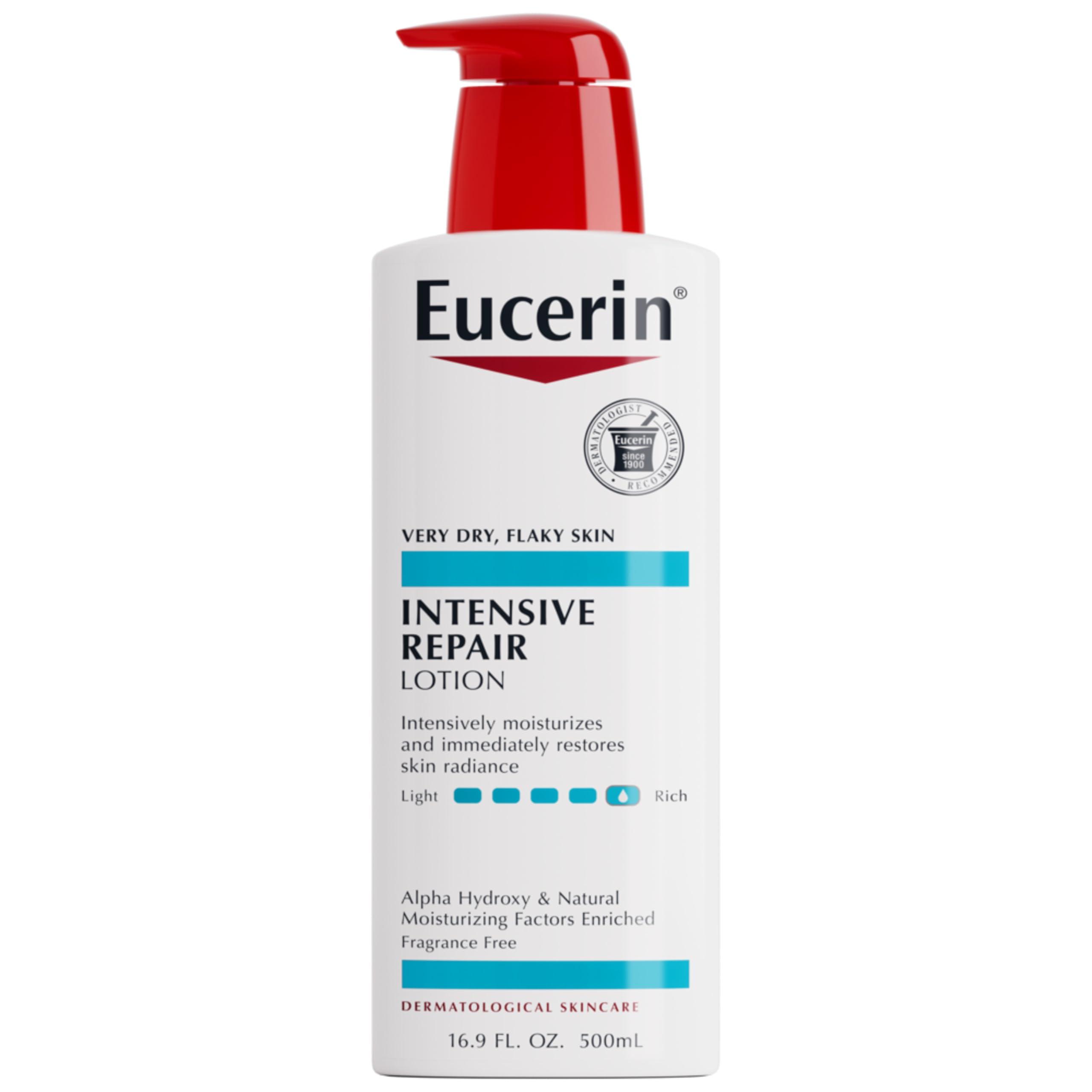 Buy now Eucerin Intensive Repair Body Lotion for Dry Skin with Alpha Hydroxy, Body Moisturizer for Very Dry Skin, Moisturizes, Exfoliates and Conditions, Fragrance Free and Paraben Free, 16.9 Fl Oz Bottle at indiglob india