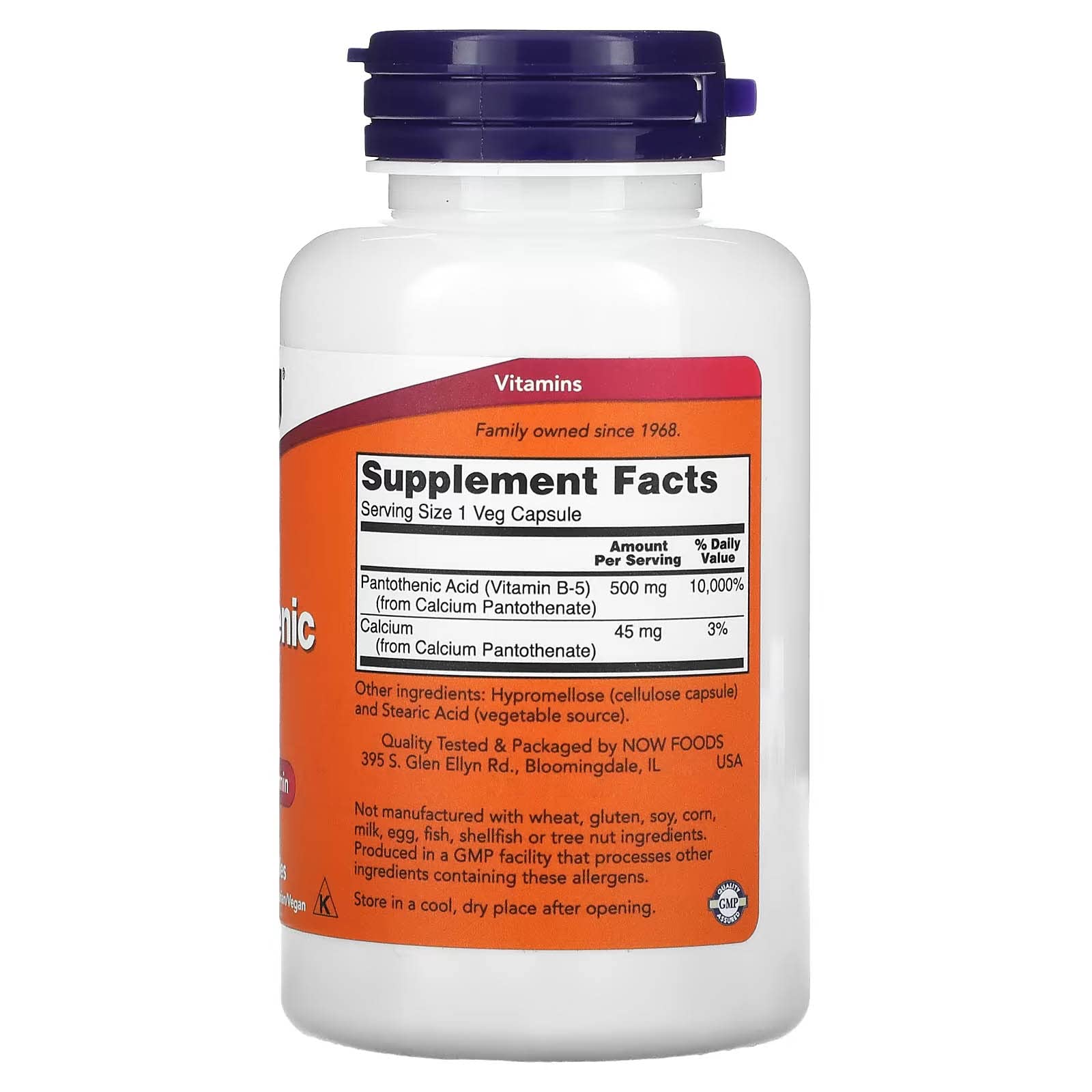 Buy now Now Foods Pantothenic Acid 500mg, 100 Capsules (Pack of 1) at indiglob india