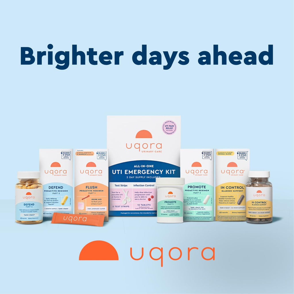 Uqora in Control, Daily Bladder Support, 120 Capsules (2 Pack) | Bladder Care Supplement, Urinary Urgency, Frequency, and Occasional Leaks, Horsetail and Spicebush, Vegetarian, Gluten-Free