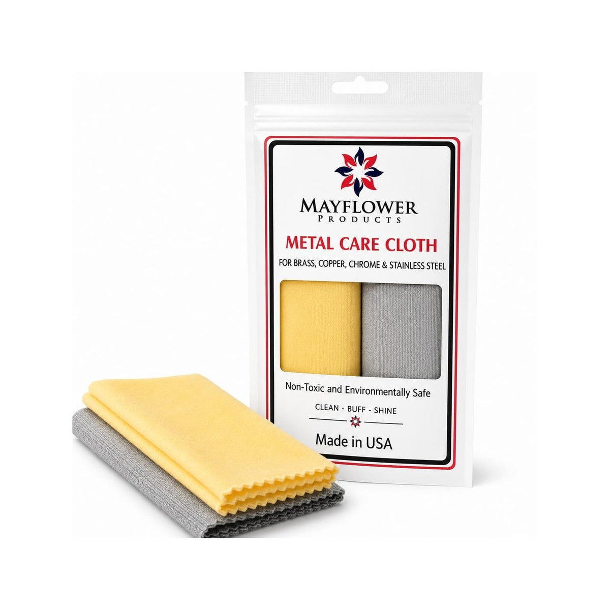 Premium Polishing Cloths for Stainless Steel, Copper Brass, Chrome Set of 2