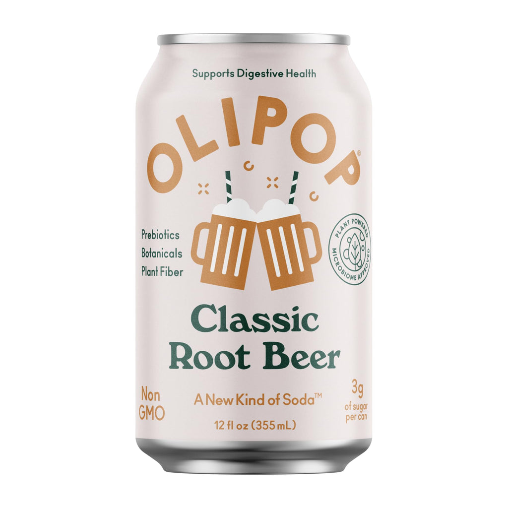 Buy now OLIPOP Prebiotic Soda Pop, Classic Root Beer, Prebiotics, Botanicals, Plant Fiber, 12 fl oz (4 Cans) at indiglob india