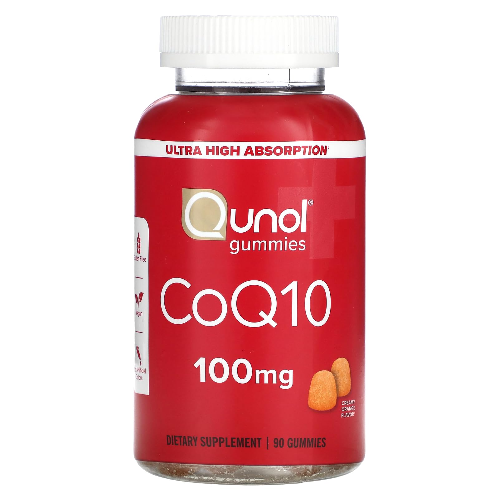 Qunol CoQ10 Gummies, CoQ10 100mg, Delicious Gummy Supplements, Coenzyme Q10 Helps Support Heart Health, Vegan, Gluten Free, Ultra High Absorption - 90 Count