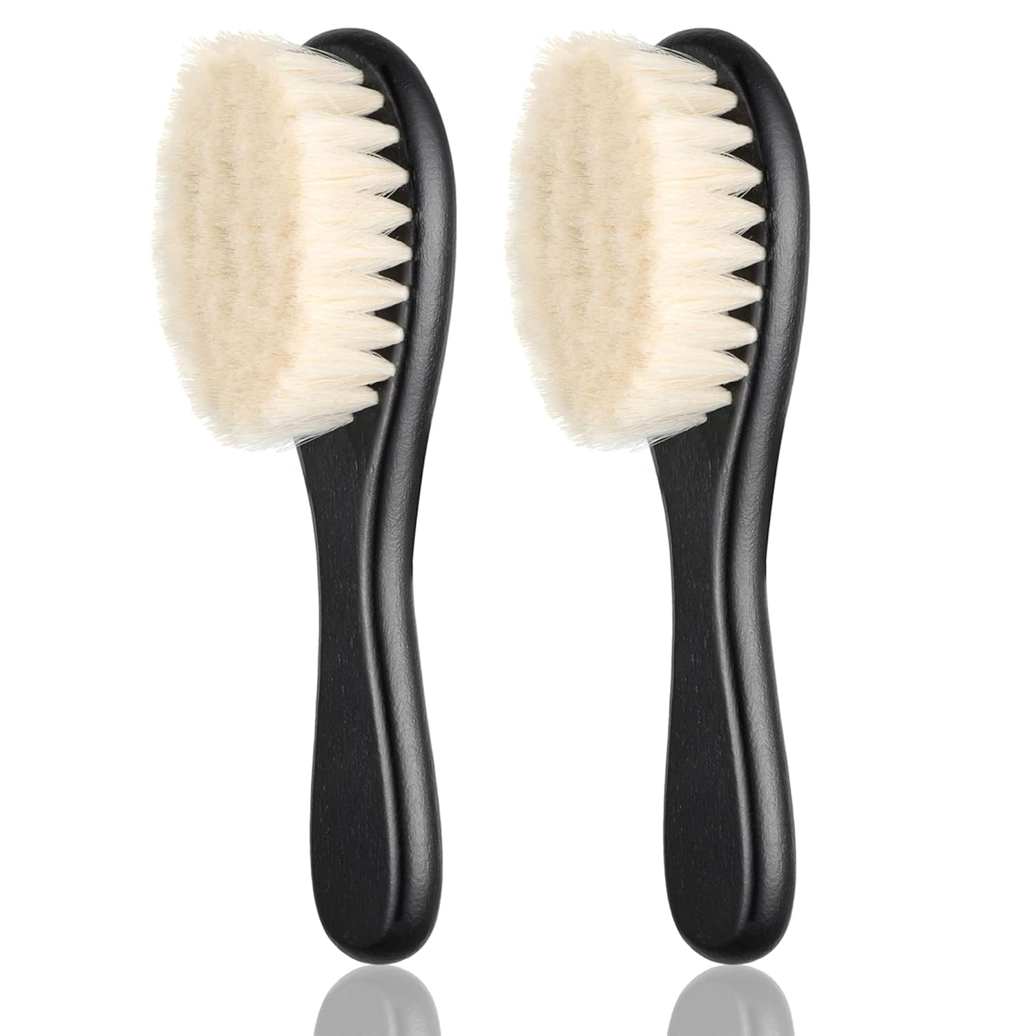 Buy now Shappy 2 Pieces Barber Fade Brush Men Beard Brush Neck Duster Cleaning Grooming Tool Soft Beard with Wooden Handle for Barber Hair Cutting Kits(Black, Red) Black at indiglob india