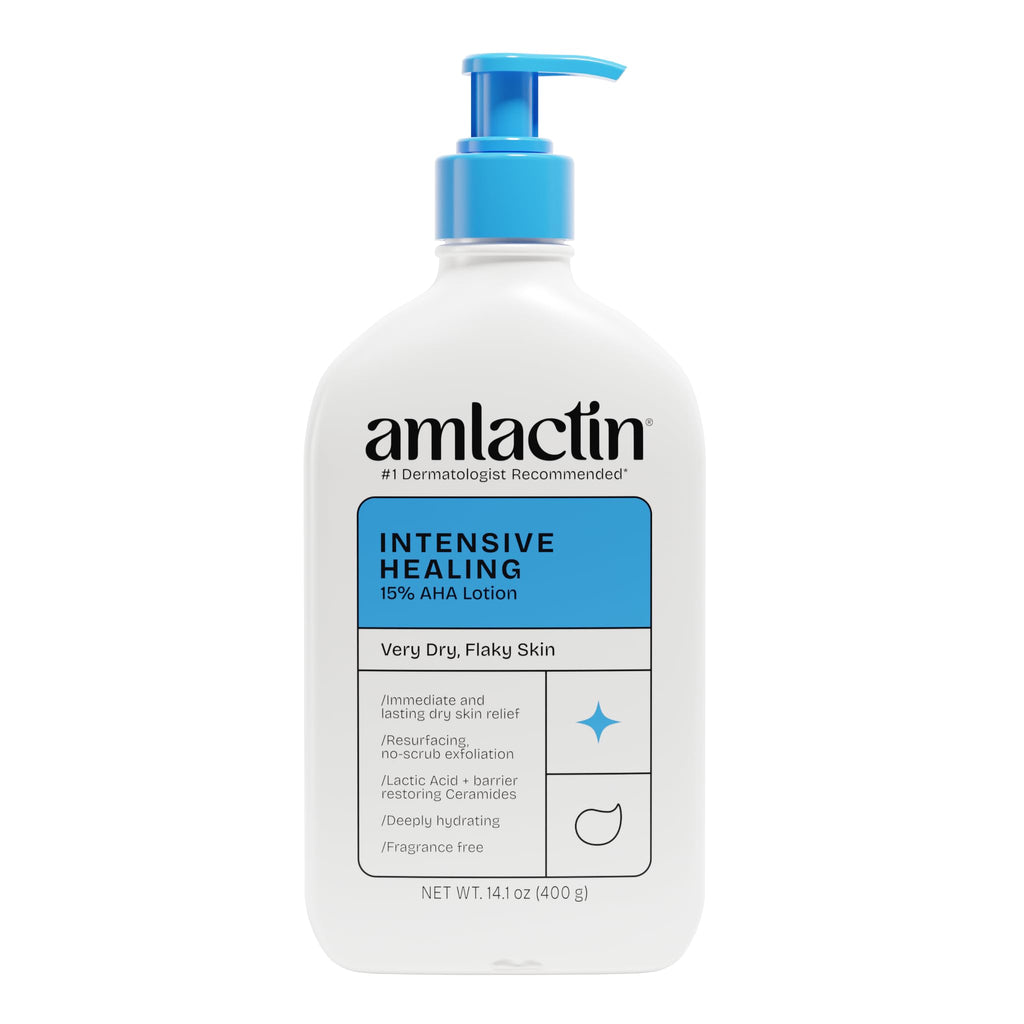 AmLactin Intensive Healing Body Lotion, 15% Lactic Acid, 14.1 oz | 15% body lotion with lactic acid and ceramide 3 exfoliates and deeply moisturizes extremely dry skin for smoother skin.