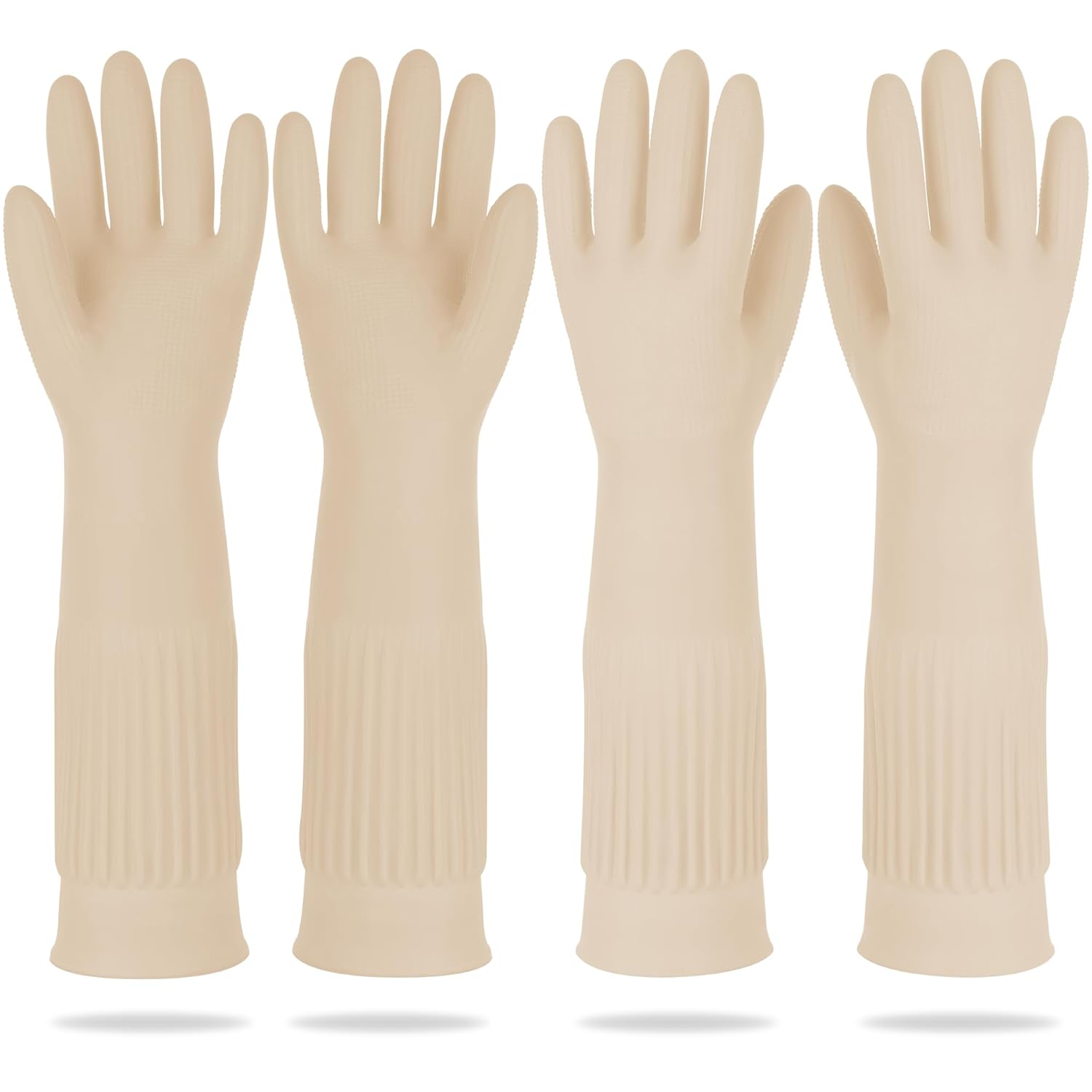 Buy now Mamison 2 Pairs Reusable Waterproof Household Dishwashing Cleaning Rubber Gloves, Non-Slip Kitchen Glove (Pink, Medium (Pack of 2)) XL (Pack of 2) Ivory at indiglob india