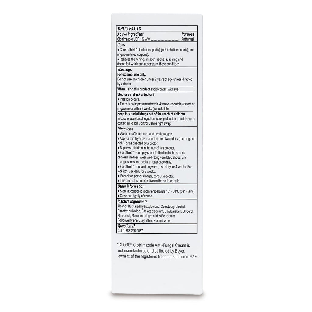 Globe Clotrimazole Antifungal Cream 1% USP, 4 oz (2 Pack), Anti Fungal