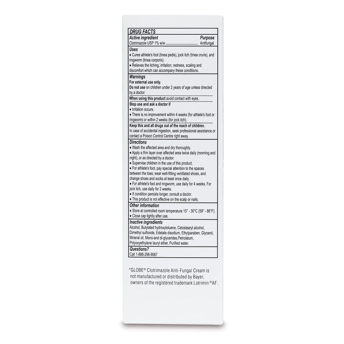 Globe Clotrimazole Antifungal Cream 1% USP, 4 oz (2 Pack), Anti Fungal