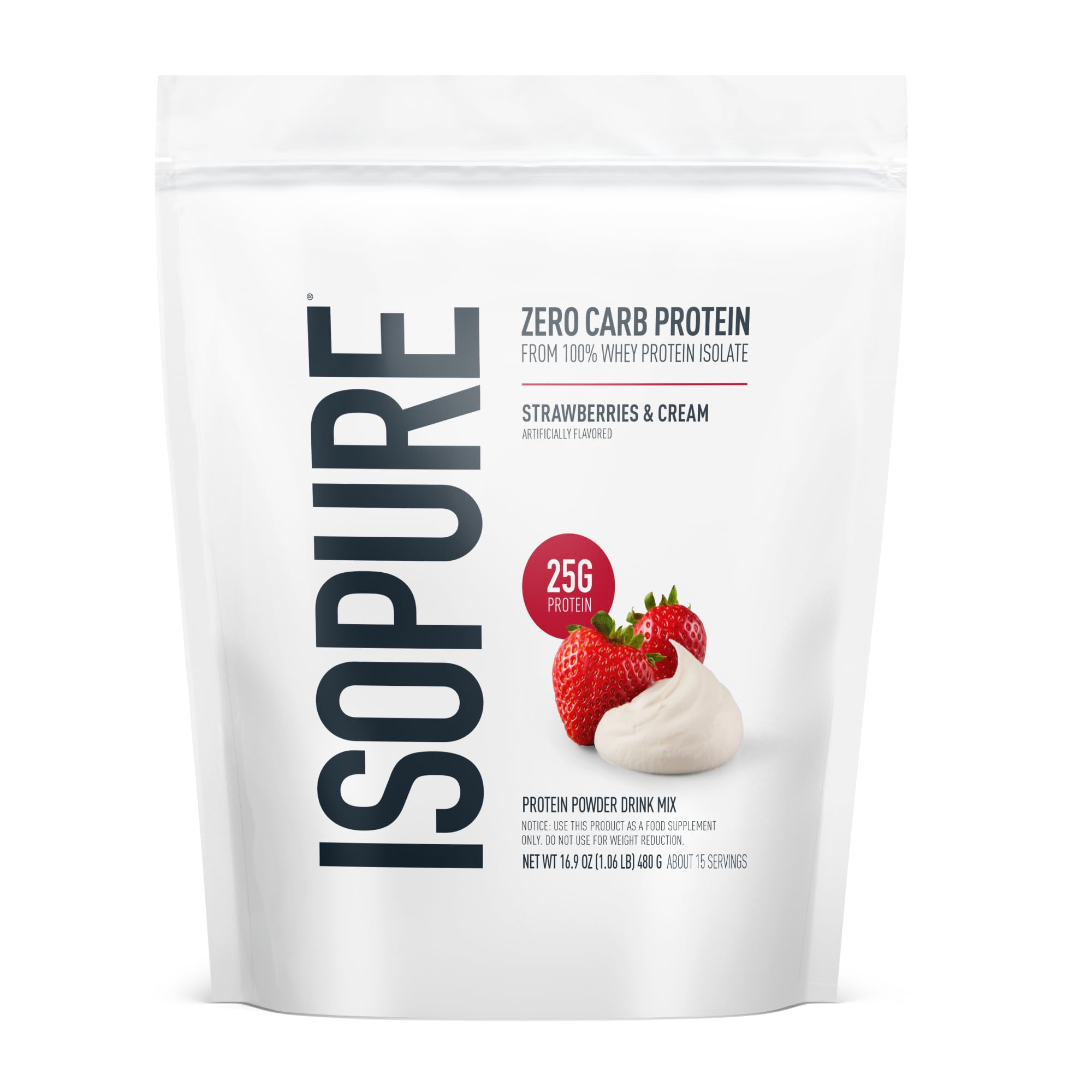 Buy now Isopure Zero Carb 100% Pure Whey Isolate Protein Powder, Lactose Free, Gluten Free, with Vitamins, Creamy Vanilla, 25g Protein Per Serving, 1 Lb, 15 Servings (Packaging May Vary) Strawberries & Cream 1 Pound (Pack of 1) at indiglob india