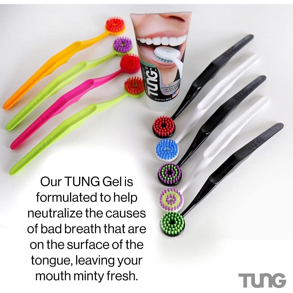 Buy now TUNG Brush Tongue Cleaner, Plastic TUNG Scraper, Tongue Cleaning to Fight Bad Breath, Halitosis Defense, USA Made, 2-Pack at indiglob india