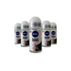 NIVEA 50ml Invisible Black And White Clear Roll On Anti Perspirant Deodorant, Pack of 6