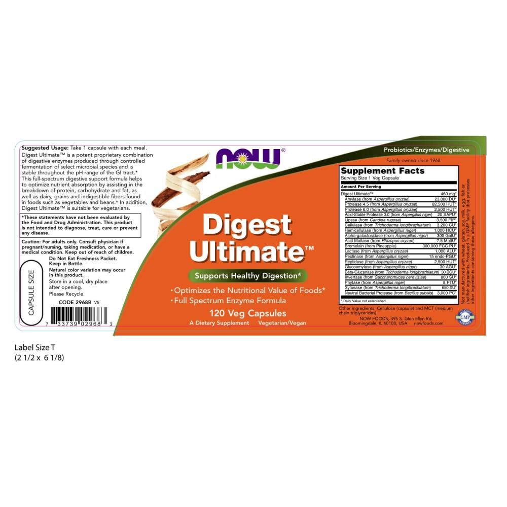 Buy now NOW Foods Digest Ultimate, 120 Vegetable Capsule at indiglob india
