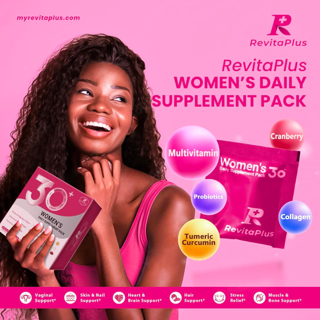 RevitaPlus Multivitamin for Women Daily Pack 60 Servings | Vitamin A,B,C,D3,E,K2,Biotin, Collagen, Krill Oil, Cranberries, Vitamin Packs for Women Energy,Wellness,Beauty and Immune