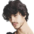 Buy now Kaneles Mens Short Curly Black Wig with Bang Costume Halloween Cosplay Party Natural Hair Wig Black colour at indiglob india